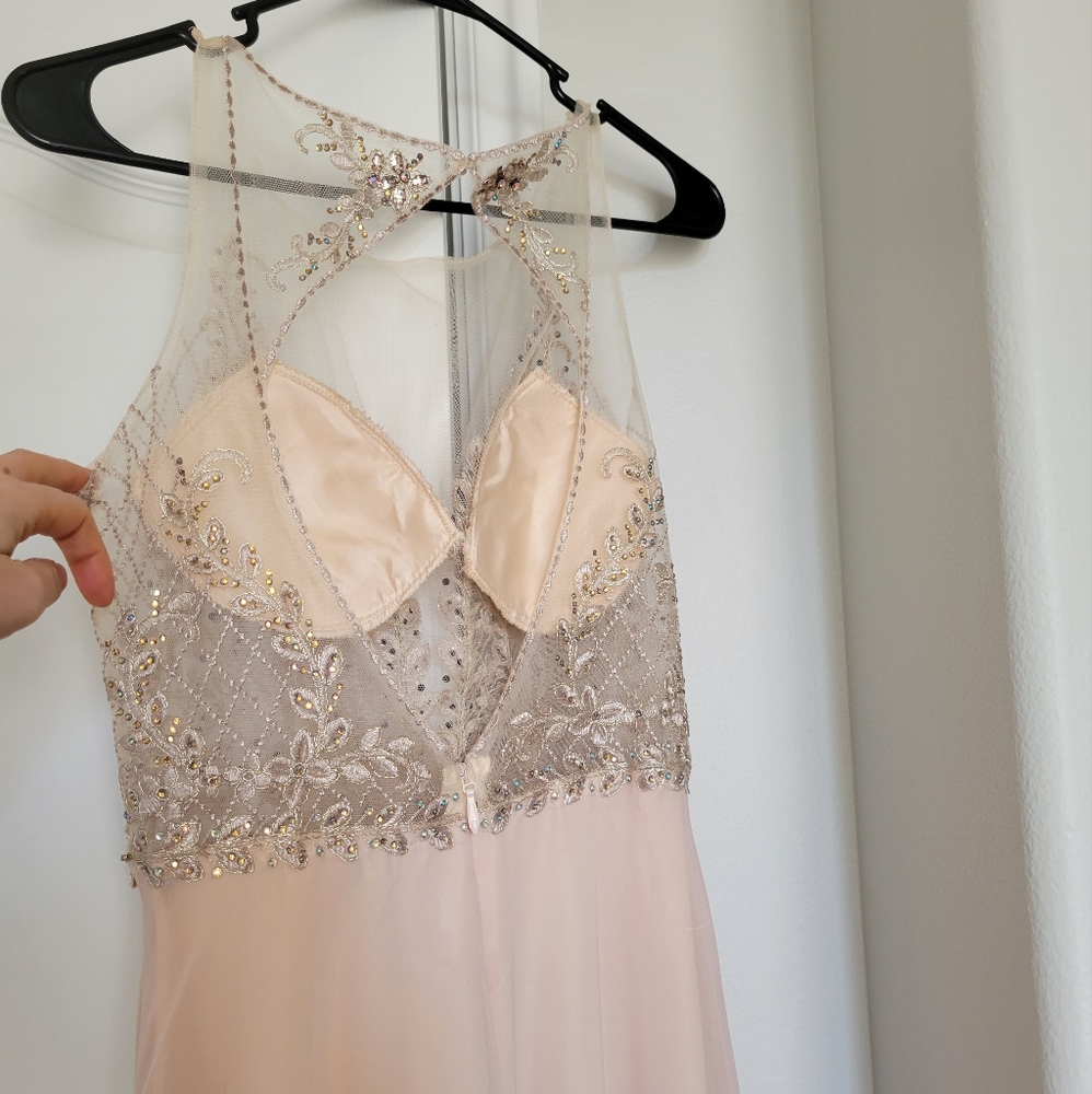 Champagne embroidered long gown - Picture 7 of 8